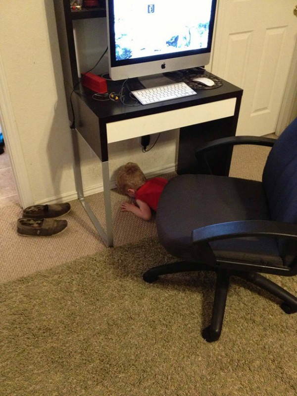 Kids play hide-and-seek